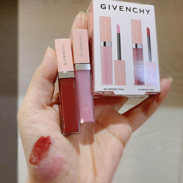 Givenchy small powder skin powder tube lip glaze lip gloss N19 001 box