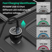 WOTOBEUS 120W 3-Port USB C Car Charger, Fast Chargeing PPS PD 65W45W30W QC5สำหรับ Xiaomi HP แล็ปท็อป 12 Samsung S21