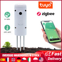 Tuya Zigbee Wireless Soil Tester เครื่องวัดความชื้นในดินเครื่องวัดอุณหภูมิความชื้นเซ็นเซอร์ตรวจสอบดินกันน้ำสำหรับปลูก ~