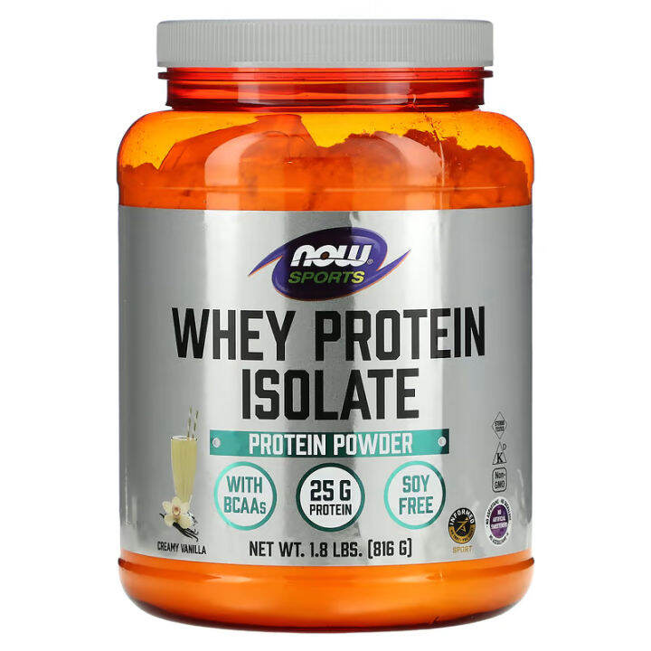 Now Foods Sports Whey Protein Isolate Creamy Flavored Th 8906