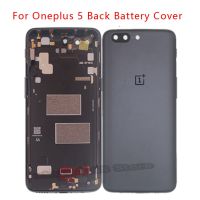 ฝาหลังปิดโทรศัพท์หลังของแท้ใหม่ขนาด5.5นิ้วสำหรับ Oneplus 5 A5000โทรศัพท์มือถือฝาหลังตัวครอบกรอบโลหะกรอบโทรศัพท์มือถือชิ้นส่วนอะไหล่สำหรับ LHG3761