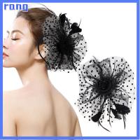 RANG อุปกรณ์ตกแต่งผม Fascinators ผม ดอกไม้ตาข่าย ค็อกเทล ที่คาดผมงานเลี้ยงน้ำชา ที่คาดผม ALICE กิ๊บติดผมขนนก หมวก fascinator