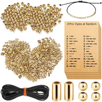 Morse Code Friendship Bracelet Kit - Gold Tone