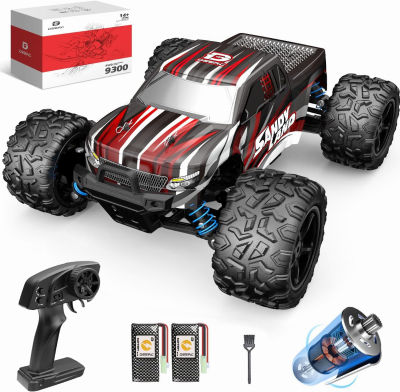 DEERC 9300 High Speed Remote Control Car,1:16 Scale 40 KM/H Fast RC Truck, 4WD Off Road Monster Trucks,2.4GHz All Terrain Toy Trucks with 2 Batteries,40+ Min Play Gift for Boy Kids Adults 1:18 Scale