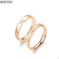 AVECON ญี่ปุ่นและเกาหลี Simple Frosted แหวนแฟชั่นใหม่คู่ Zircon แหวน