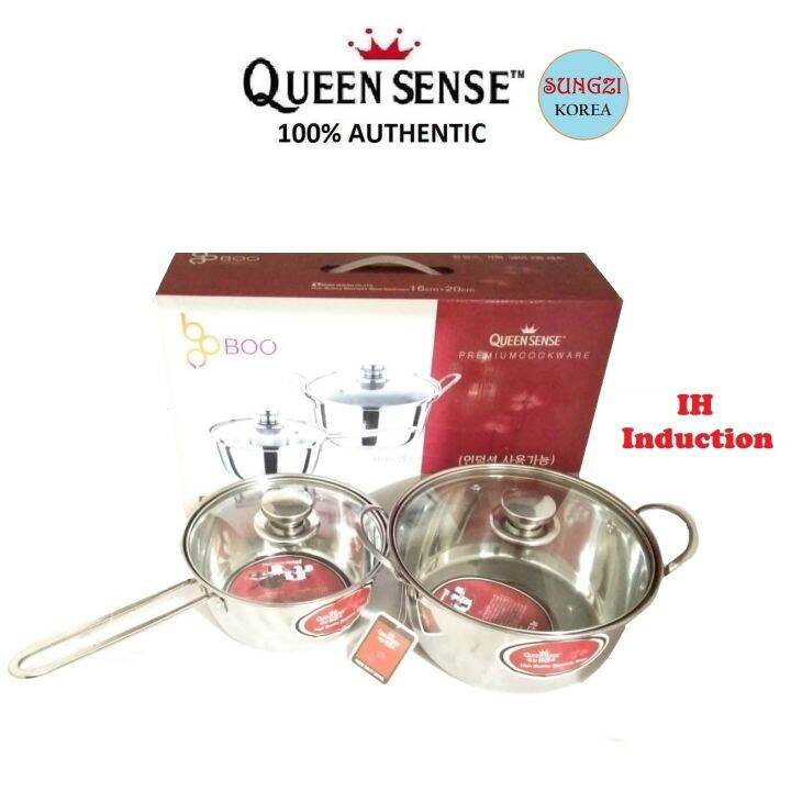 QUEEN SENSE Premium Cookware Casserole Pan 16cm + 20cm with Lid