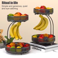 2-Tier Fruit Basket Kitchen Counter Detachable Metal Fruit Stand Storage Baskets for Fruits Breads N16 21 Dropshipping