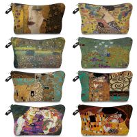 Ladies Travel Toiletry Bag Women 39;s Cosmetic Bag Fashion Customizable Gustav Klimt Oil Painting Tears Print Makeup Bags Casual