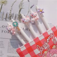 5Pcs Set Cute Gel Pen Kawaii Random pink fox 0.5m Black Gel Ink Pen School Stationery Office Suppliers Gifts