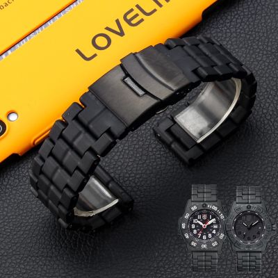 23mm Plastic Steel Fiber Watch Strap for Luminox Band 3050 3080 3150 8800 6402 Men Military Sport Bracelet Accessories Watchband