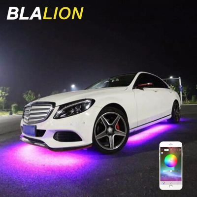 LED Car Underglow Lights RemoteAPP Control Chassis Neon Lights RGB Flexible Strips Atmosphere Lamp Underbody System Waterproof