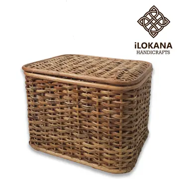 Buy White Rattan Basket With Cover online