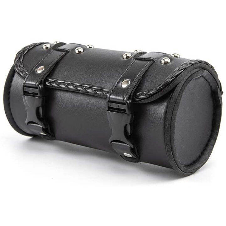 motorcycle-fork-bag-pu-leather-bicycle-handlebar-tool-pouch-sissy-bar-roll-storage-bag-saddle-bag-universal