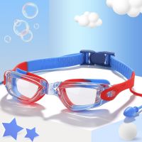 Kids Adjustable Swim Eyewear Waterproof Swim Eyewear Anti Fog Swimming Glasses for Boys Girls Diving Surfing with Earplugs Accessories Accessories