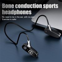 ♕ﺴ Bone Conduction Earphones 180mah Fashion Bluetooth Headphone Waterproof Digital Display Tws Earbuds Wireless Headset