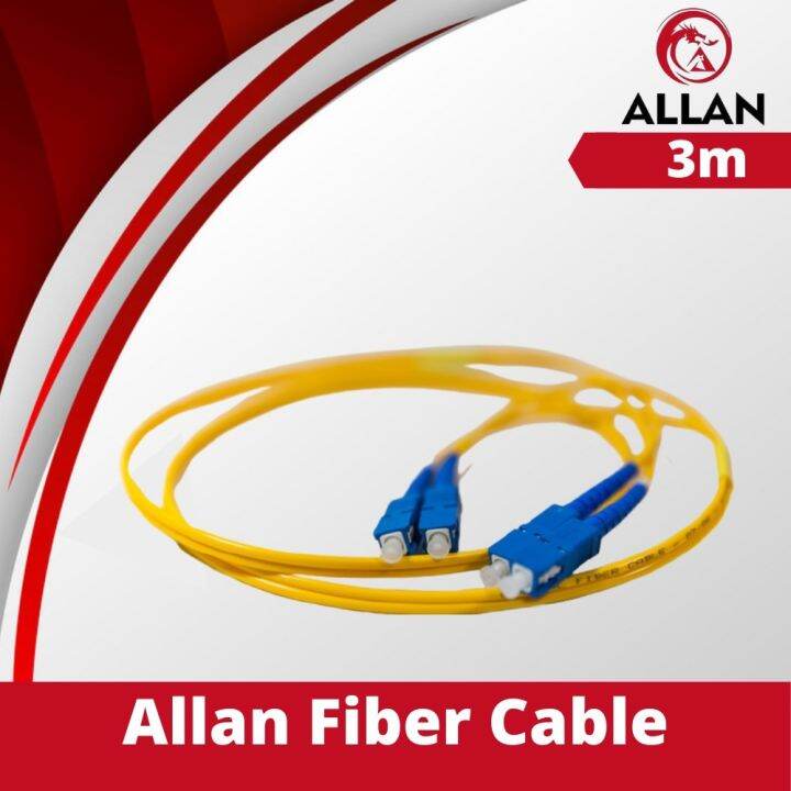 【COD】 Allan 3M Fiber Optic Cable PLDT Router extension Jumper SC/UPC-SC ...