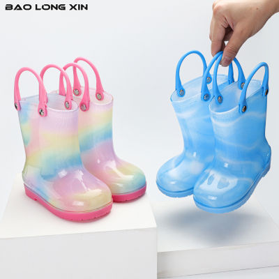 BAOLONGXIN รองเท้าบูทกันฝนเด็ก รองเท้าบูทกันฝนประดับโบว์,บูทกันฝนน่ารัก