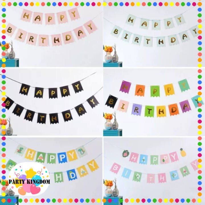 Party Kingdom Happy Birthday Banner Colorful Banners Birthday Banner ...