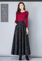 Mom Plus Size Vintage High Waist Woolen Skirts Spring Winter 2019 Fashion Women Maxi Skirts Female Casual Office Long Streetwear