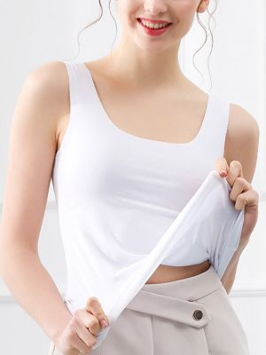❧✴❐ Silk Top Wire Seamless Thin Breathable Crop Camisole Feminino