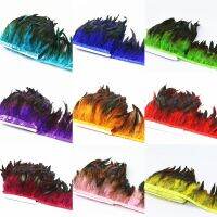 Hot sales 1 Rooster Tail Feather Trims 10-15CM Strip for Skirt Clothing Making