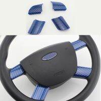 dghjsfgr 4Pcs/Set Interior Car Steering Wheel Panel Cover Trim Sticker for Ford Focus 2 MK2 2005 - 2011 Car-Styling Stickers Accessories