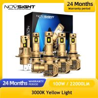 NOVSIGHT H7 LED Headlight H4 LED Lights For Car H11 LED 12V 9005 9006 HB3 HB4 3000K 100W 22000LM Yellow Light Auto Fog Bulbs Bulbs  LEDs  HIDs