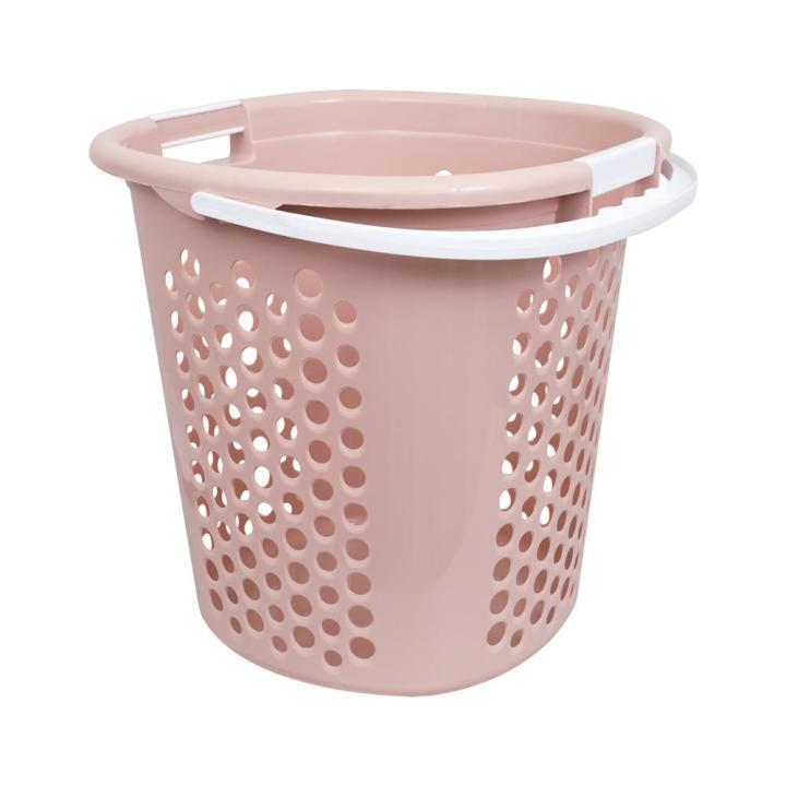 ตะกร้าผ้ากลมหูหิ้ว-api-5050-สีชมพูround-laundry-basket-with-handles-api-5050-pink-มีบริการชำระเงินปลายทาง