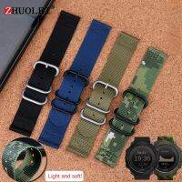 Nylon watchband ultra thin soft breathable Large size strap 22mm 23 24mm 26mm Army green blue camouflage celet Men wristband