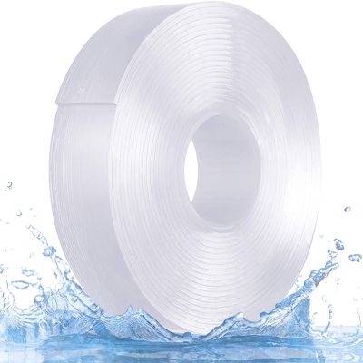 ❒ 1/2/3/5M Silicone Adhesive Tape Nano Double sided Waterproof Tape Reusable Waterproof Self-Adhesive Cleanable Home gekkotape