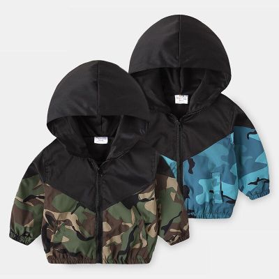 Boys Spring Autumn Coats Kids Jackets Toddler Hooded Camouflage Windbreaker Children Cardigan Outerwear Baby Clothes 2-8 Years