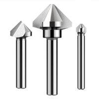 【CW】 1PCS 6.3mm-50mm 3Flute/ 1Flute Countersink Bit Round Handle 60 Degree/90 Wood Chamfer Cutter