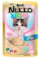 Nekko kitten อาหารเปียกแมวลูกแมว สูตรทูน่ามูส 70 กรัม x1 ซอง อายุ 1 เดือนขึ้นไป เนื้อทานง่าย