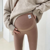 Thickened Warm Maternity Leggings Pregnant Women Autumn Winter Fashion Cotton Soild Fleece-Lined Stitching Pregnancy Clothes