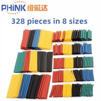 【cw】 328Pcs 8 Sizes 5 Color Polyolefin 2:1 Halogen Shrink Tubing Tube Assortment Sleeving Wrap Tubes 【hot】 !