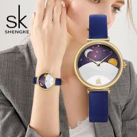 xis664 (($Most Popular $) Swiss นาฬิกาข้อมือควอตซ์แฟชั่น กันน้ํา ลายดวงอาทิตย์ ดวงจันทร์ ตองฮุย ท้องฟ้ากลางคืน สร้างสรรค์ สําหรับผู้หญิง