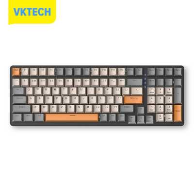 [Vktech] 100ปุ่ม NKRO PC คีย์บอร์ดสำหรับเล่นเกมแบบมีสายแบ็คไลท์เชิงกลสำหรับโต๊ะสำนักงาน