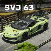 1:24ลแลมโบกินีรุ่น Aventador SVJ 63รถโลหะผสมรถ Diecast แสงเสียงรถคอลเลกชันคนรักของขวัญวันเกิดเด็กของเล่นเด็กผู้ชาย