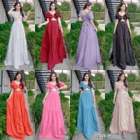 J17426 แม็กซี่เดรสห่วงอก ผูกโบว์ Maxi dress, halter neck, bow tie