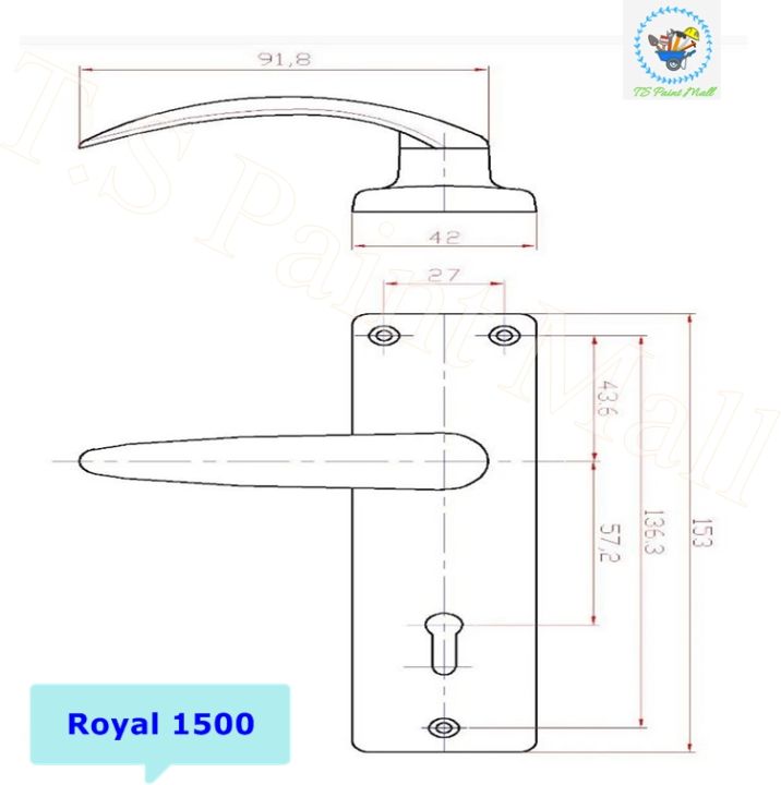 พร้อมส่ง-กุญแจเขาควาย-กุญแจประตูรั้ว-royal-1500-กุญแจประตูเหล็ก-จับประตูรั้วเหล็ก-มือจับแสตนเลส-มือจับก้านโยก-ด้ามจับสเตนเลส-แท้-100