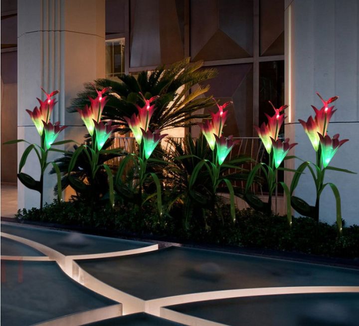 ไฟสนามหญ้า-led-พลังงานแสงอาทิตย์ใช้งานกลางแจ้งหลากสีพร้อมโคมไฟกันน้ำดอกไม้ลิลลี่ประดิษฐ์ผีเสื้อสำหรับสวนบ้าน-วิลล่า-สวน-ฟาร์ม