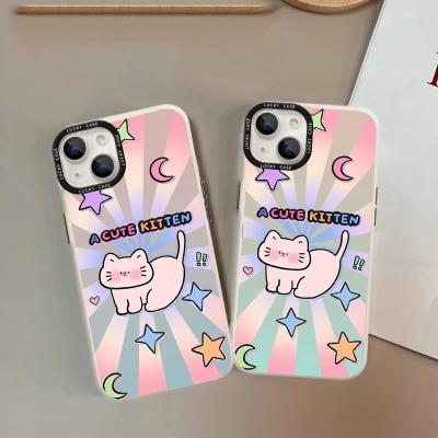 【สำหรับ iPhone】Cartoon Cat Silicone Matte Soft Phone Case  iPhone 11 7plus XR 12 14 13 Pro Max 7 8 14 Plus X XS MAX SE 2020