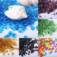 250g Natural Rain Stone Colored Glass Sand Ornament Fish Tank Stained Glass Sand Vase Bottom Sand DIY Ornaments Desktop Decor Decorative Accessories