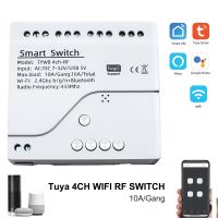 2023 latest Tuya สมาร์ทรีโมทคอนโทรลไร้สาย Wifi โมดูลสวิทช์ 4CH DC/AC 7-32V 85-250V 220V 24V RF ตัวรับสัญญาณ 10A wifi รีเลย์สำหรับ Alexa DIY