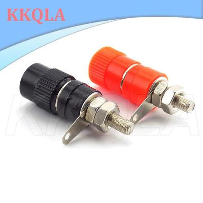 QKKQLA 4pcs 4mm Banana Plugs Socket Connector Splice Terminals Nickel Plated Binding Post Nut Banana Plug Jack DIY Connectors