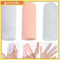 GOTORADE 1 Pair แบบเม็ดน้ำ ที่คลุมนิ้ว ซิลิโคนทำจากซิลิโคน ผิวสีขาวโปร่งใส ถุงมือป้องกันปลายนิ้ว เครื่องมือเครื่องมือช่าง สะดวกสบายสบายๆ เตียงเด็กอ่อนสำหรับนิ้วมือ ใช้ได้ทุกเพศ