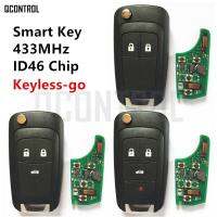 【☸2023 New☸】 qiukekang81481 Qcontrol กุญแจรีโมตสำหรับ Chevrolet 2/3/4ปุ่ม433Mhz ชิป Id46 Keyless-Go เข้าถึงได้ Comfort