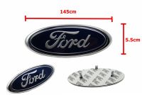 ป้ายโลโก้ FORD พลาสติกตัวหนังสือสีโครเมี่ยม พื้นสีน้ำงิน ขอบโครเมี่ยมมีขาเสียบ ขนาด 14.9X5.9 cm ติดตั้งด้วยเทปกาวสองหน้าด้านหลัง