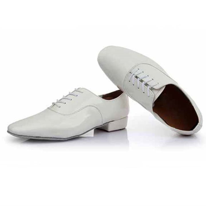 zapatos-de-baile-รองเท้าลีลาศแจ๊สซัลซ่า-pu-สีดำ703สีขาวสำหรับสุภาพบุรุษ