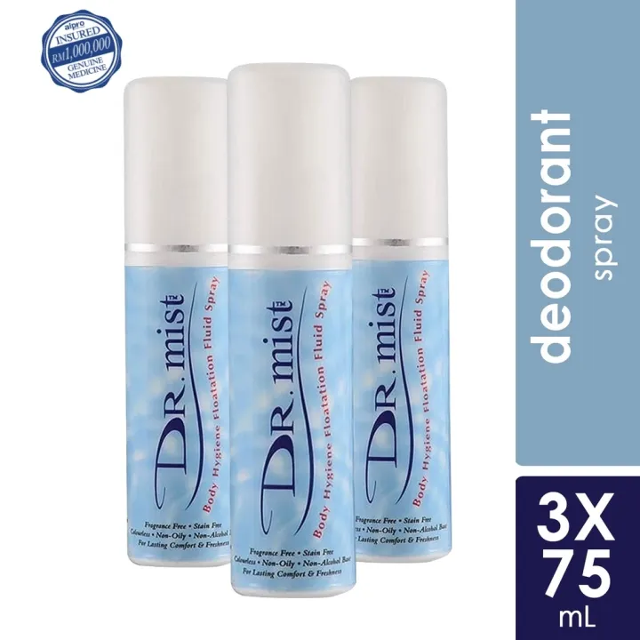 Dr. Mist Body Spray Deodorant (3 x 75ml) Lazada